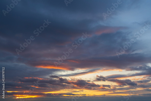 clouds at sunset in autumn