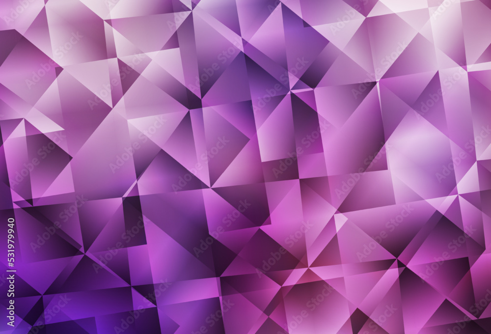 Light Purple, Pink vector shining triangular backdrop.