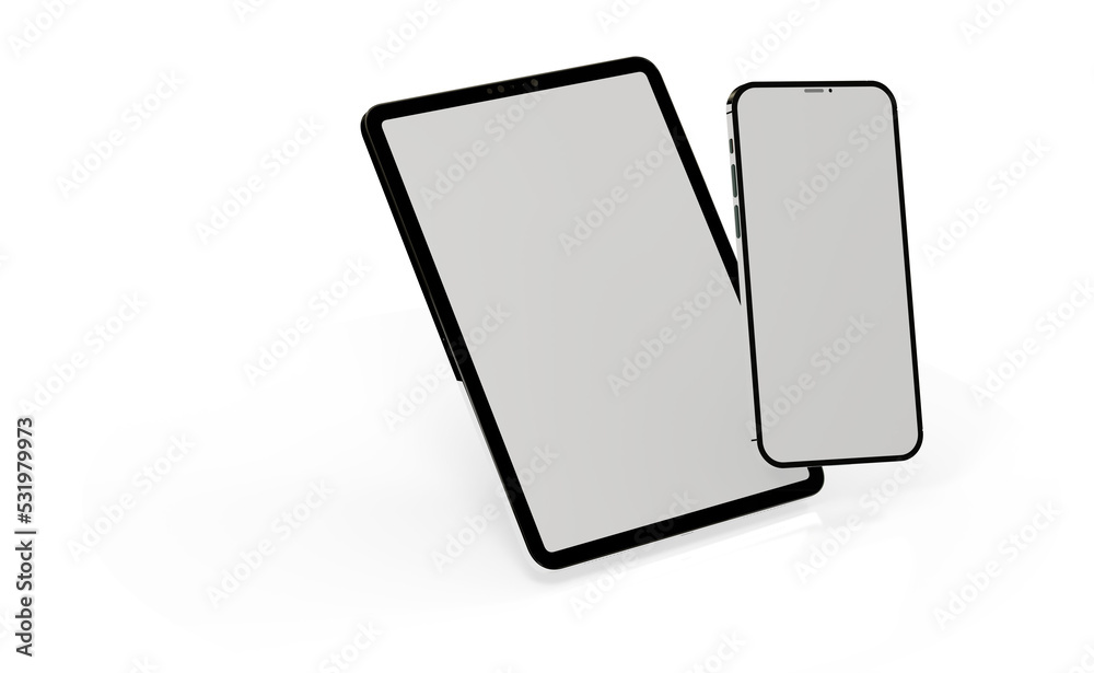 Photo Black tablet computer with blank 3d Photo Black tablet computer with blank 3d