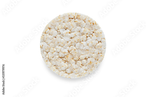 One rice cake isolated , top view