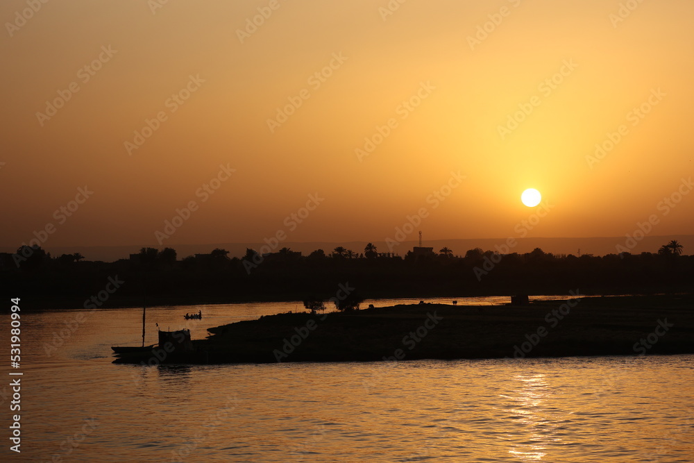 sunset on the Nile
