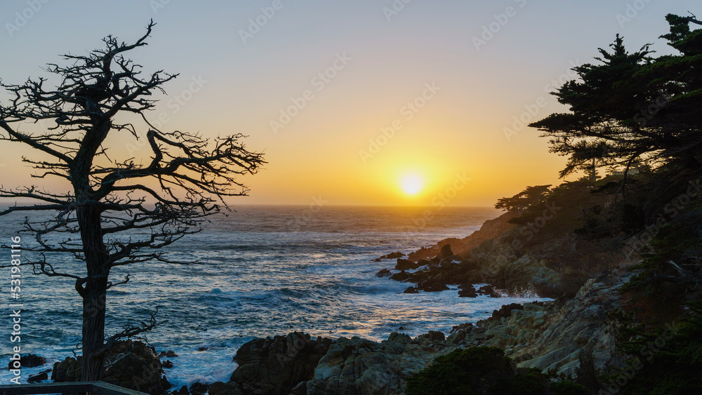 Pebble Beach 17-Mile Drive at Sunset Pebble Beach 17-Mile Drive at Sunset