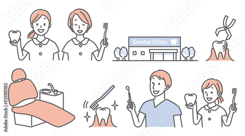 simple illustration for dentist and teeth