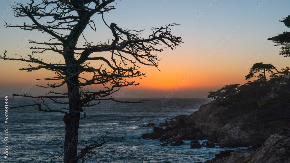 Pebble Beach 17-Mile Drive at Sunset Pebble Beach 17-Mile Drive at Sunset