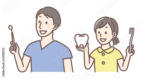 simple illustration for dentist and teeth