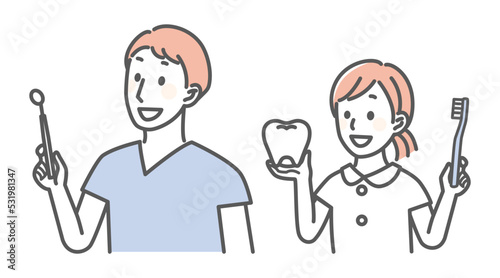 simple illustration for dentist and teeth