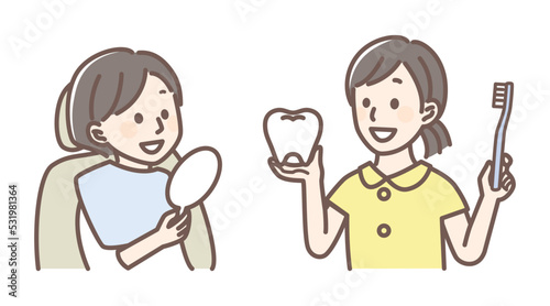 simple illustration for dentist and teeth