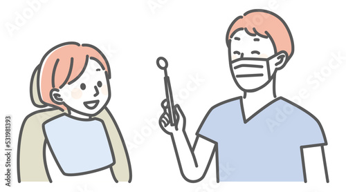 simple illustration for dentist and teeth