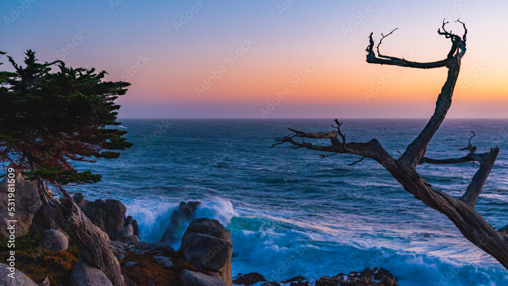 Pebble Beach 17-Mile Drive at Sunset Pebble Beach 17-Mile Drive at Sunset