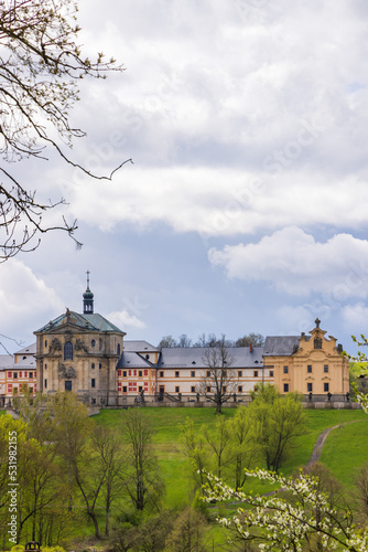 Kuks hospice with baroque decoration, Eastern Bohemia, Czech Republic photo