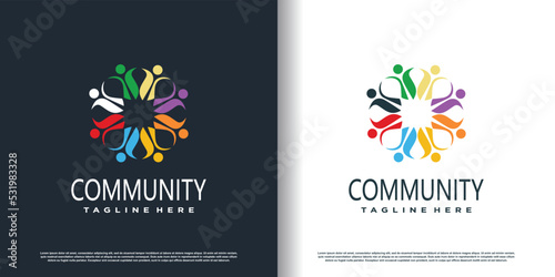 community logo design vector with creative concept premium vector