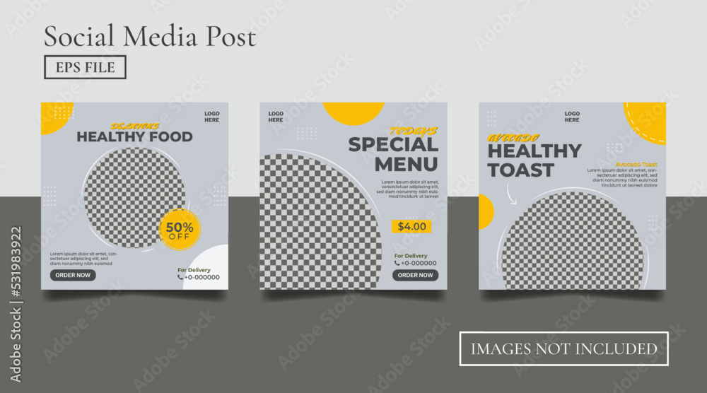 Delicious healthy food social media post Delicious healthy food social media post