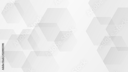 Abstract technology white concept geometric hexagon background. Vector illustration