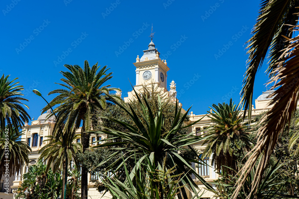 Malaga's town hall in Malaga, Spain on September 4, 2022