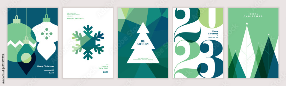 Merry Christmas and Happy New Year 2023. Vector illustration concepts ...