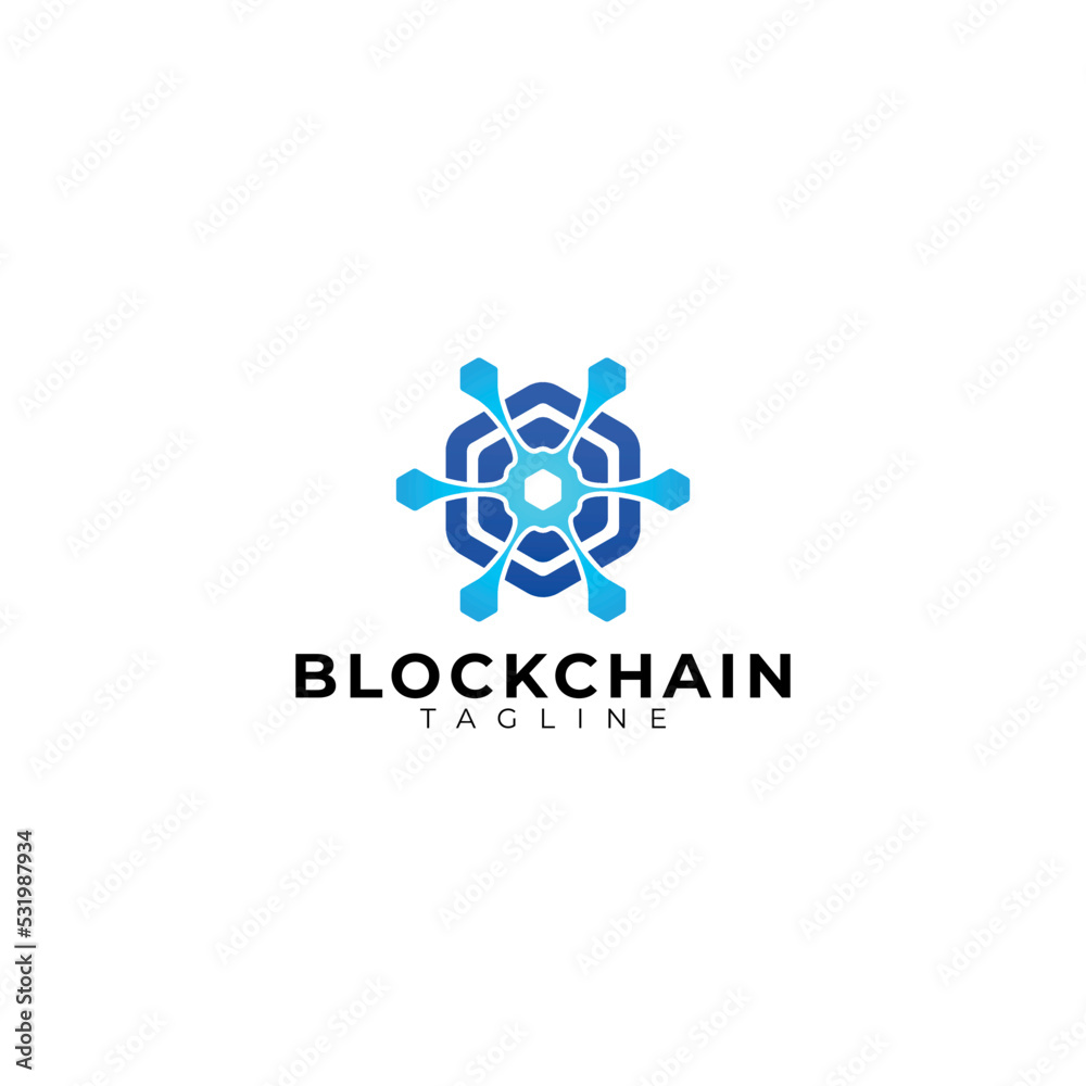 Block chain technology logo icon vector isolated Block chain technology logo icon vector isolated