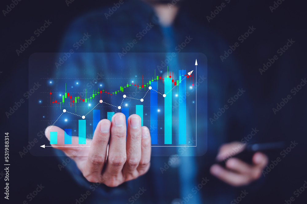 Businessman visual screen digital trading online stock market and Investment in forex exchange crypto Businessman visual screen digital trading online stock market and Investment in forex exchange crypto
