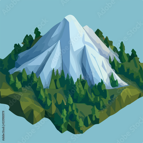Low poly mountains landscape vector 