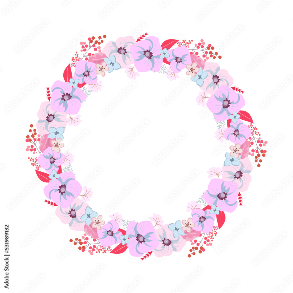 Cute flower frame decorated with abstract pink flowers on a white background. Suitable for templates with copy space, posters, prints, postcards, invitations, answers to questions, etc. EPS 10 Cute flower frame decorated with abstract pink flowers on a white background. Suitable for templates with copy space, posters, prints, postcards, invitations, answers to questions, etc. EPS 10