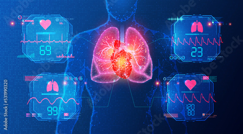 Cardiopulmonary Monitoring and Hemodynamic Monitoring - Conceptual Illustration photo