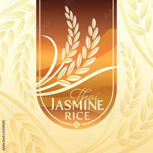 paddy rice premium organic natural product banner logo vector design