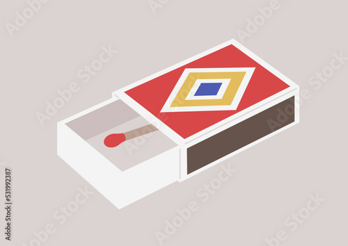 Last chance concept, a single match in a matchbox