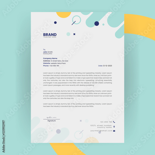 Corporate Letterhead Design, stationery Design, Letterhead Design, Template, Vector 