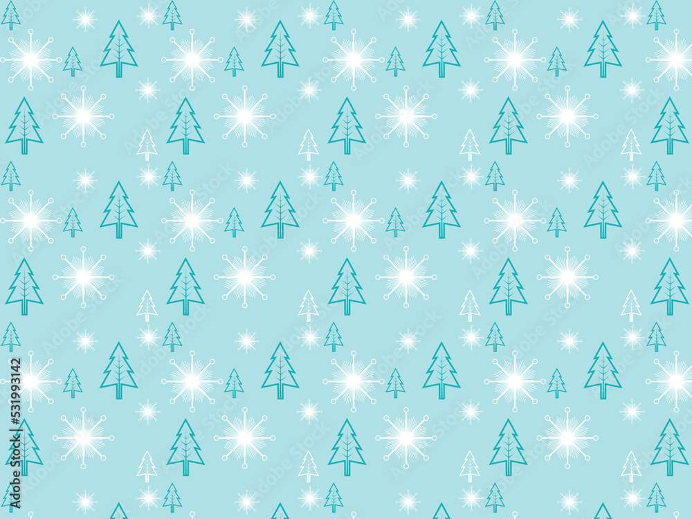 Winter seamless pattern with christmas trees, spruce woods on white background. Surface design for wrapping, giftwrap, textile, fabric, paperand scrapbook Winter seamless pattern with christmas trees, spruce woods on white background. Surface design for wrapping, giftwrap, textile, fabric, paperand scrapbook