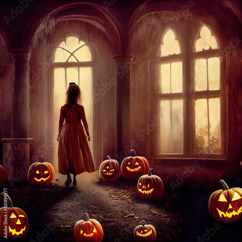 Spooky Halloween scene
