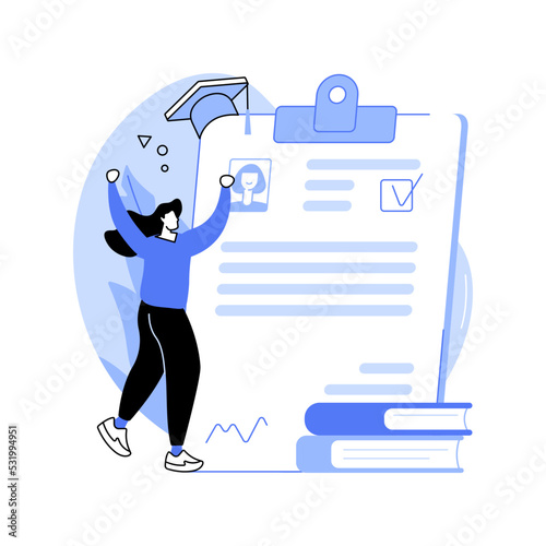 Getting acceptance letter isolated cartoon vector illustrations.