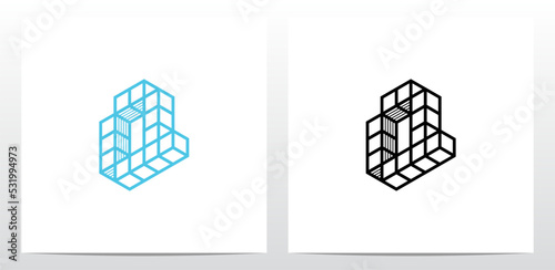 Stacked Block Cube Letter Logo Design Q