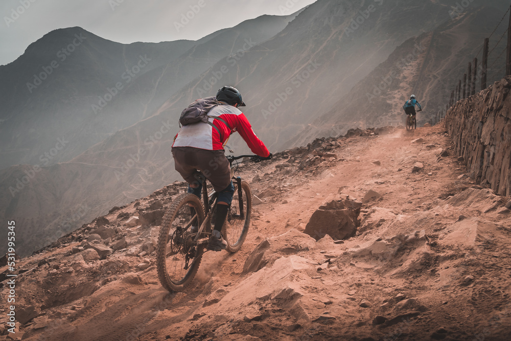 mountain biker in the mountains