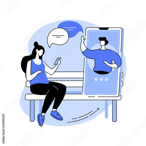 Online socialization isolated cartoon vector illustrations.