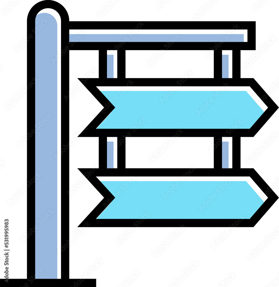 blue street signpost icon illustration