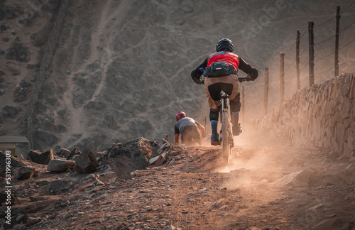 mountain biker in action