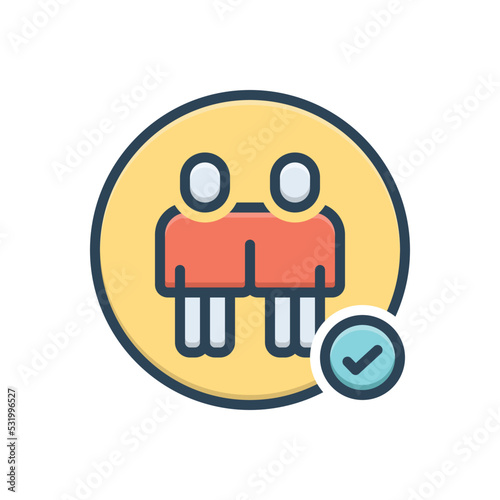 Color illustration icon for joins