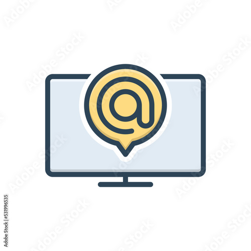 Color illustration icon for mentioned