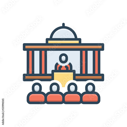 Color illustration icon for political