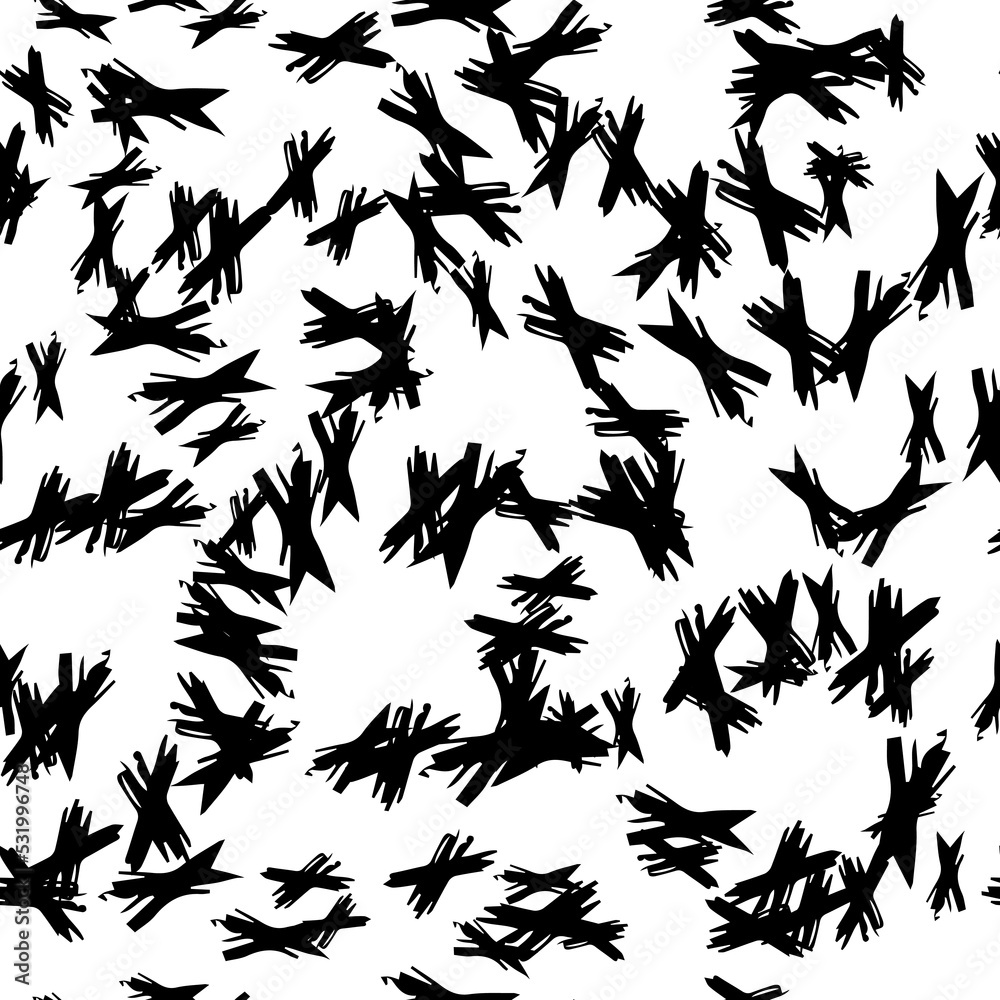 Seamless pattern with hand drawn cross symbols