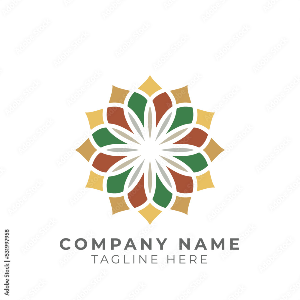 Traditional floral pattern logo design Traditional floral pattern logo design