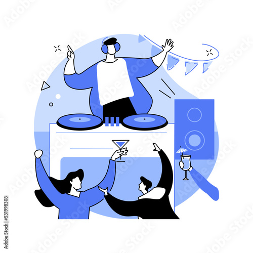 DJ set isolated cartoon vector illustrations.