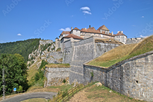 Obraz na płótnie Château de Joux - a castle near Pontarlier, Doubs department, Jura mountains, France w salonie