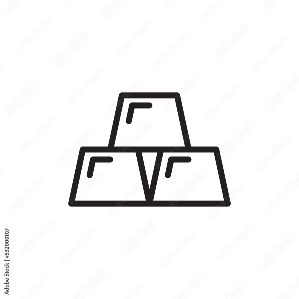 Gold Bar Icon Vector in Trendy Flat Design Gold Bar Icon Vector in Trendy Flat Design