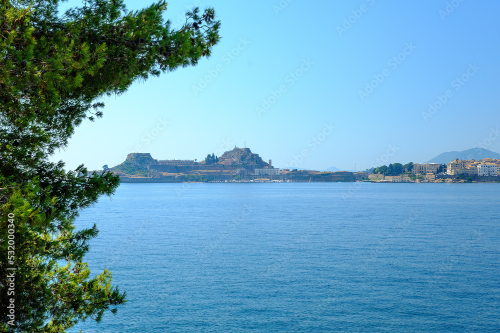 photographs of Corfu and the island of Vedos taken from a boat during a sightseeing trip photographs of Corfu and the island of Vedos taken from a boat during a sightseeing trip