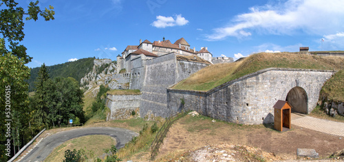 Obraz na płótnie Château de Joux - a castle near Pontarlier, Doubs department, Jura mountains, France w salonie