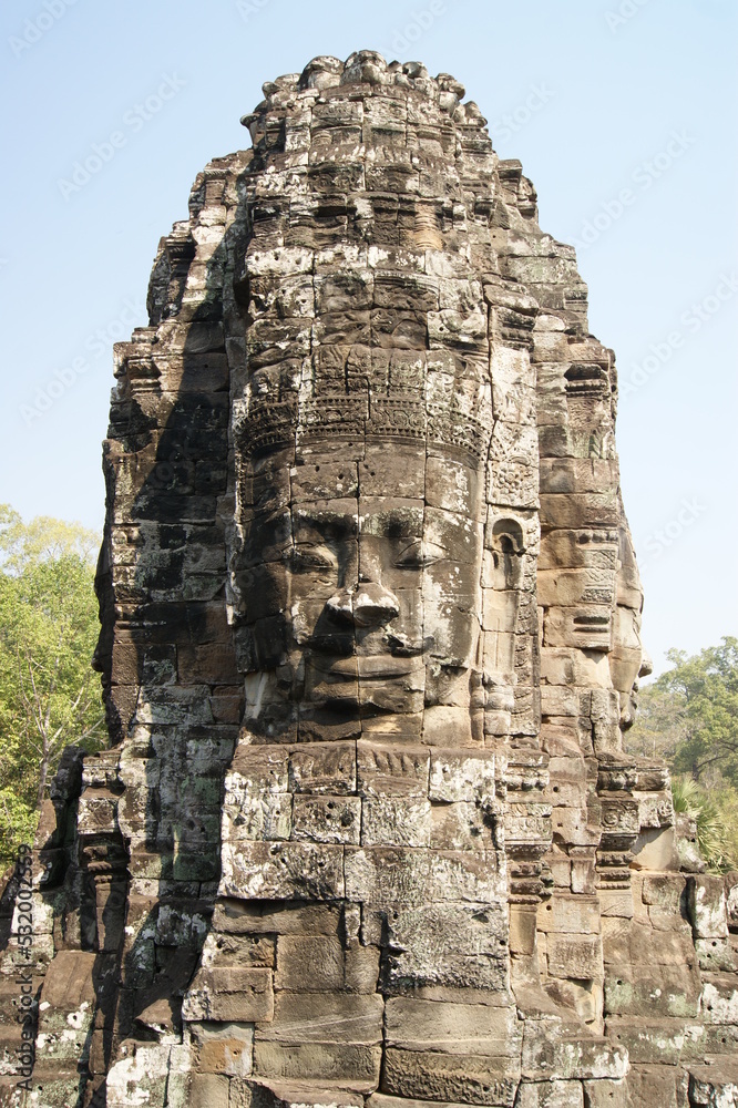 Ankor Wat Cambodia smiling statue