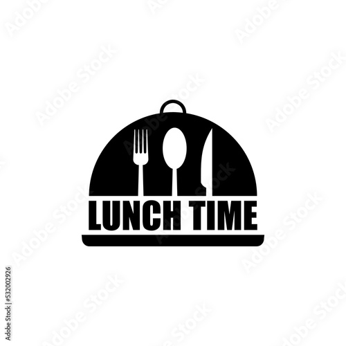 Lunch time icon isolated on white background 