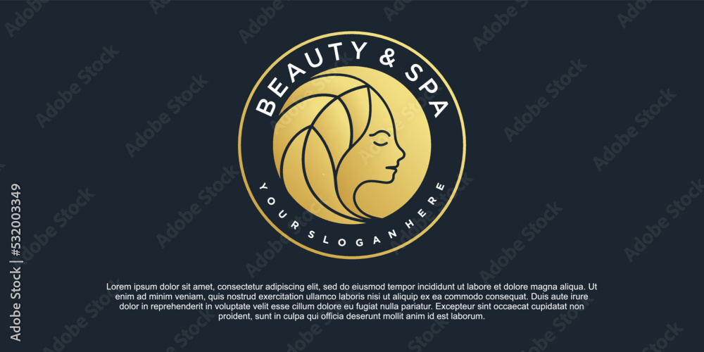 Beauty and spa icon logo design with modern emblem style Premium Vektor