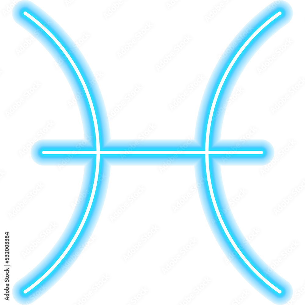 Pisces Zodiac Neon Sign. Vector Illustration of Horoscope Promotion. Pisces Zodiac Neon Sign. Vector Illustration of Horoscope Promotion.