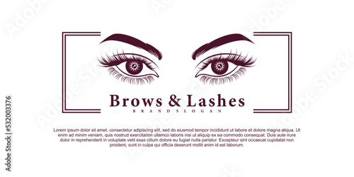 Luxury brow and lashes logo design